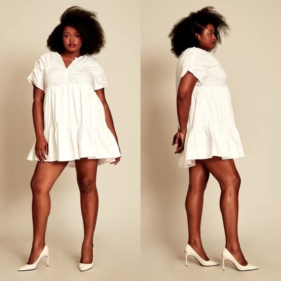 Tanya Taylor Amaria White Mini Pullover Dress - Picture 1 of 16